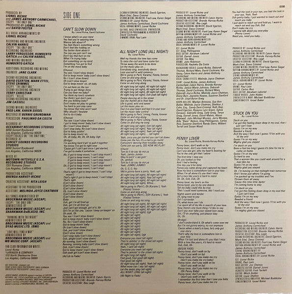 Lionel Richie – Can't Slow Down LP vinyl record, image 6 of 7