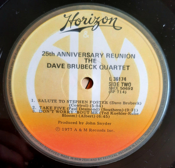 The Dave Brubeck Quartet – 25th Anniversary Reunion LP vinyl record, image 5 of 5