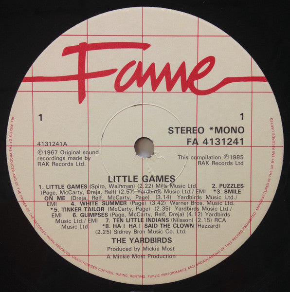 The Yardbirds – Little Games LP vinyl record, image 3 of 4