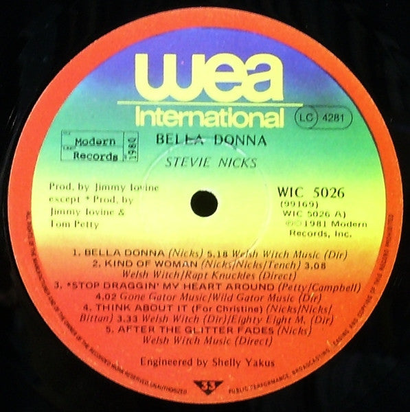 Stevie Nicks – Bella Donna LP vinyl record, image 5 of 6
