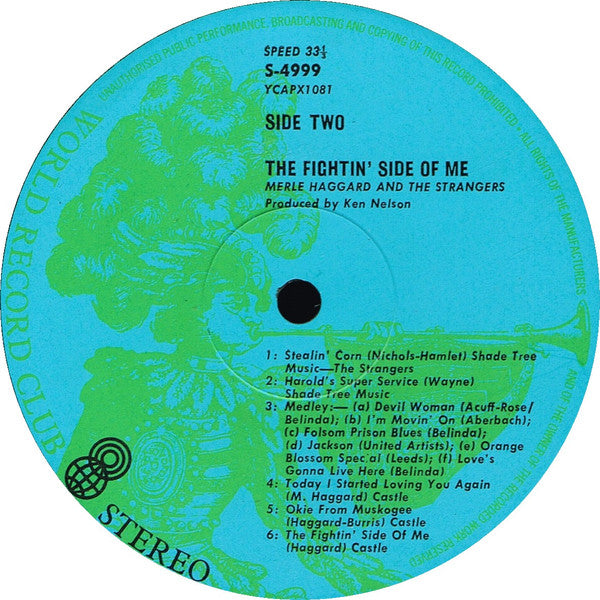 Merle Haggard – The Fightin' Side Of Me LP vinyl record, image 4 of 4