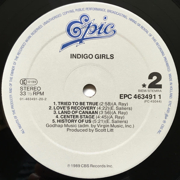 Indigo Girls – Indigo Girls LP vinyl record, image 4 of 10