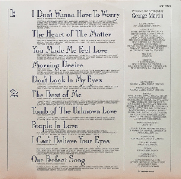 Kenny Rogers – The Heart Of The Matter LP vinyl record, image 4 of 6