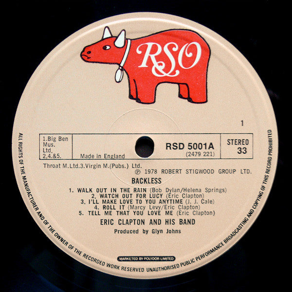 Eric Clapton – Backless LP vinyl record, image 6 of 7