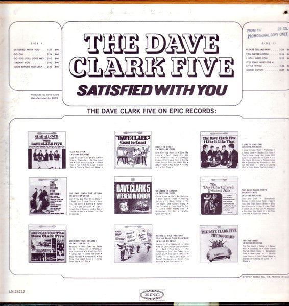The Dave Clark Five – Satisfied With You LP vinyl record, image 2 of 4