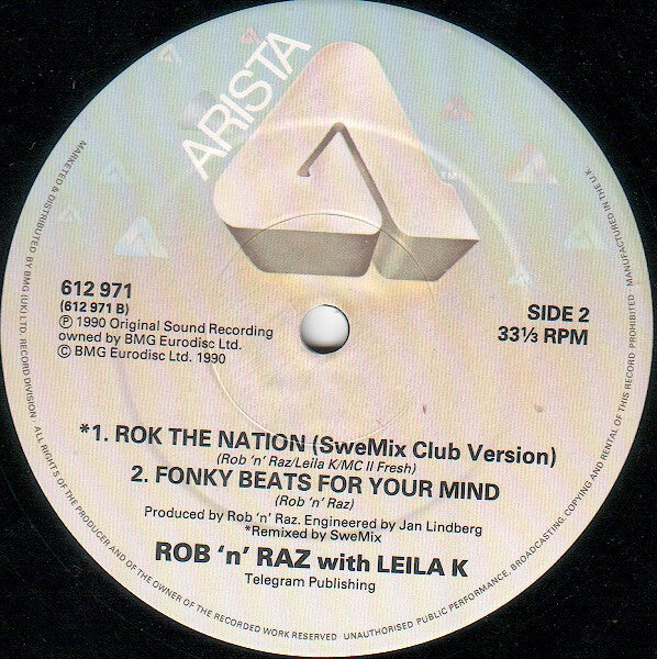 Rob 'N' Raz, Leila K – Rok The Nation 12" vinyl record, image 4 of 5