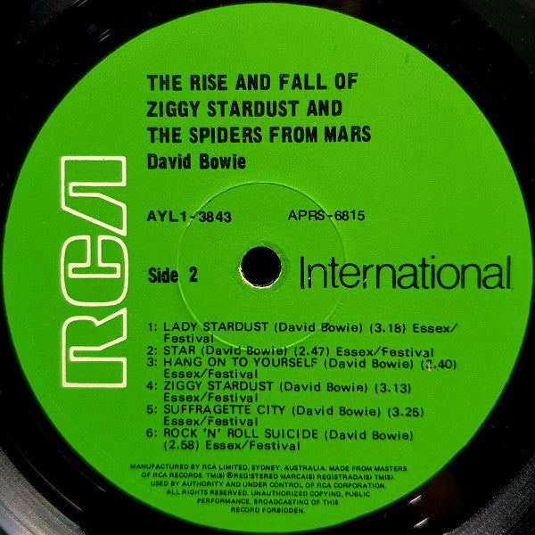 David Bowie – The Rise And Fall Of Ziggy Stardust And The Spiders From Mars LP vinyl record, image 4 of 4