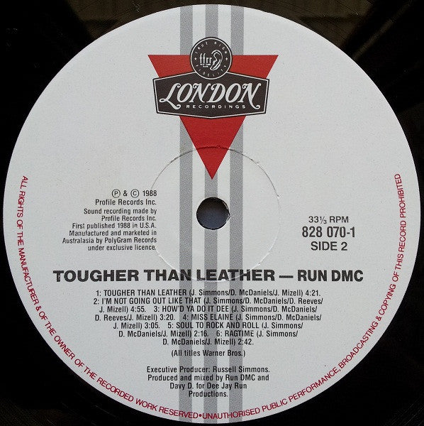 Run-DMC – Tougher Than Leather LP vinyl record, image 4 of 4