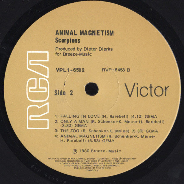 Scorpions – Animal Magnetism LP vinyl record, image 4 of 4