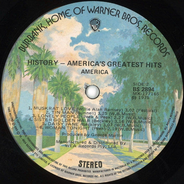 America – History · America's Greatest Hits LP vinyl record, image 6 of 6