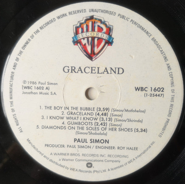 Paul Simon – Graceland LP vinyl record, image 6 of 6