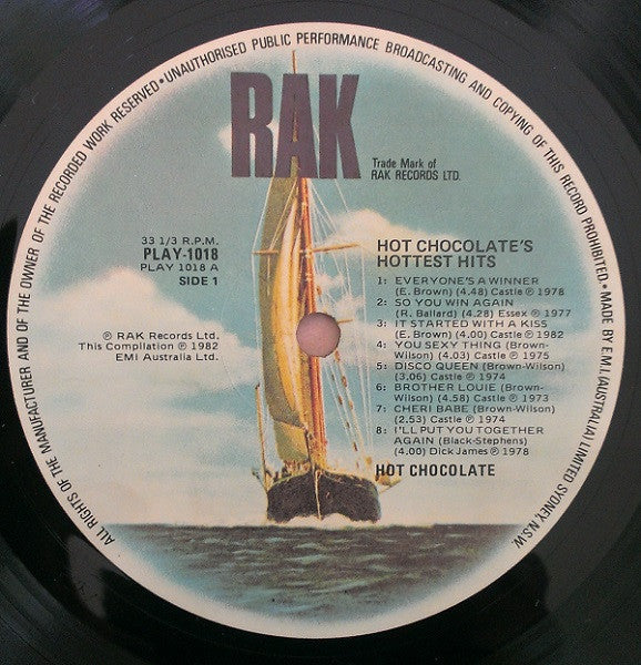Hot Chocolate – Hot Chocolate's Hottest Hits LP vinyl record, image 3 of 5