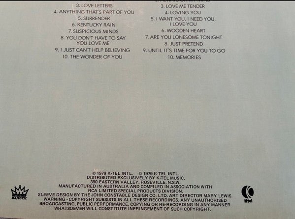 Elvis Presley – Elvis Love Songs LP vinyl record, image 3 of 5