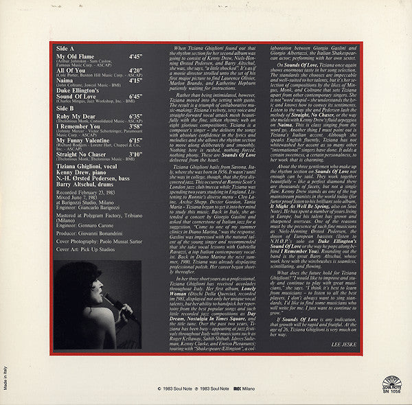 Tiziana Ghiglioni – Sounds Of Love LP vinyl record, image 2 of 4