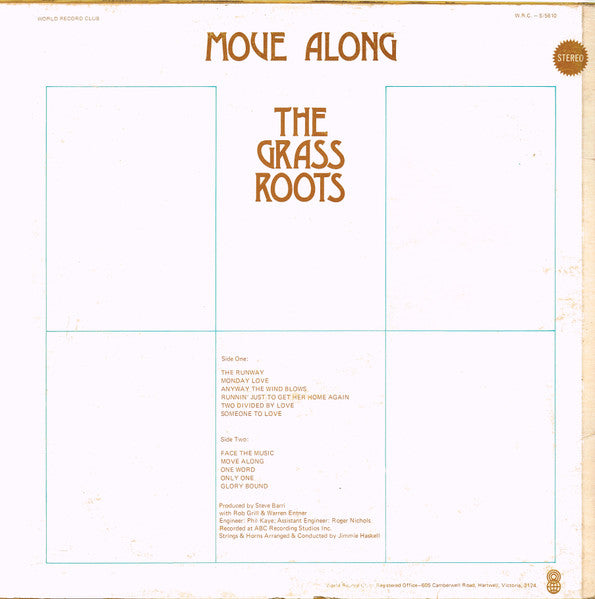 The Grass Roots – Move Along LP vinyl record, image 2 of 5