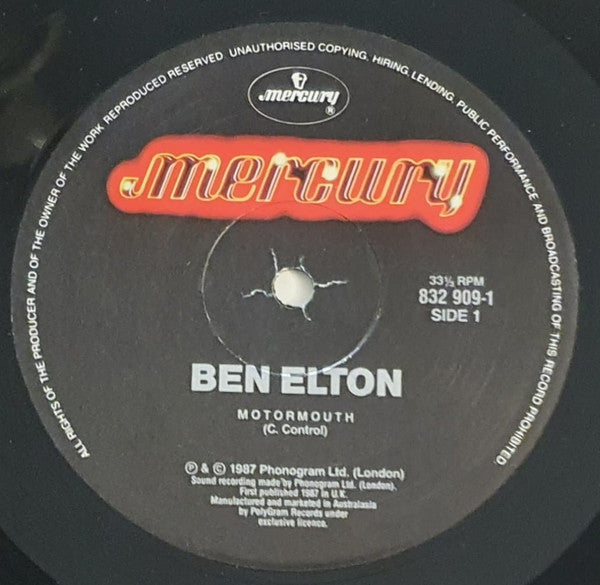 Ben Elton – Motormouth LP vinyl record, image 3 of 7