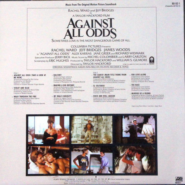 Various – Against All Odds - Music From The Original Motion Picture LP vinyl record, image 3 of 3