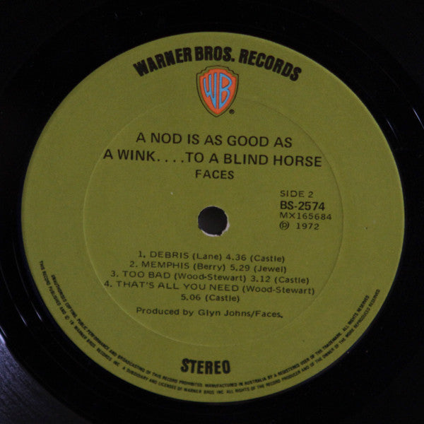 Faces – A Nod Is As Good As A Wink...To A Blind Horse LP vinyl record, image 4 of 4