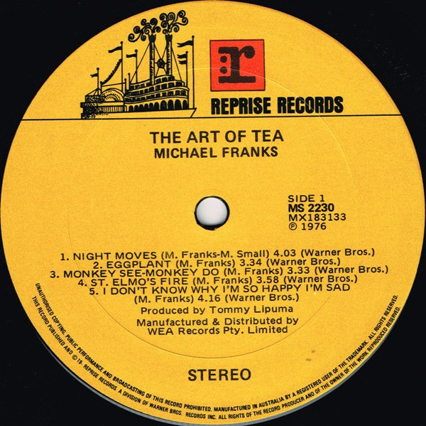 Michael Franks – The Art Of Tea LP vinyl record, image 3 of 4
