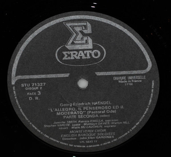 Georg Friedrich Händel, The Monteverdi Choir, The English Baroque Soloists, John Eliot Gardiner – L'Allegro, Il Penseroso Ed Il Moderato LP vinyl record, image 6 of 8