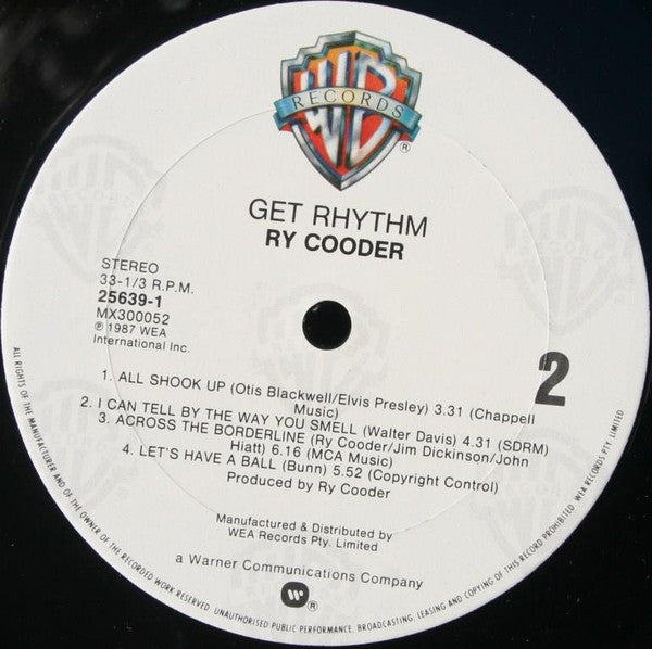Ry Cooder – Get Rhythm LP vinyl record, image 3 of 5