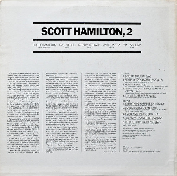 Scott Hamilton – Scott Hamilton, 2 LP vinyl record, image 2 of 5