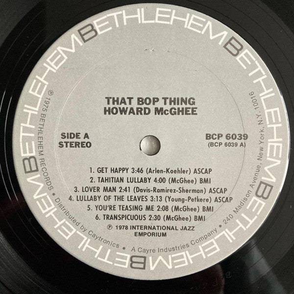 Howard McGhee – That Bop Thing LP vinyl record, image 3 of 4