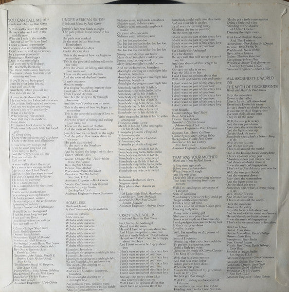 Paul Simon – Graceland LP vinyl record, image 3 of 6