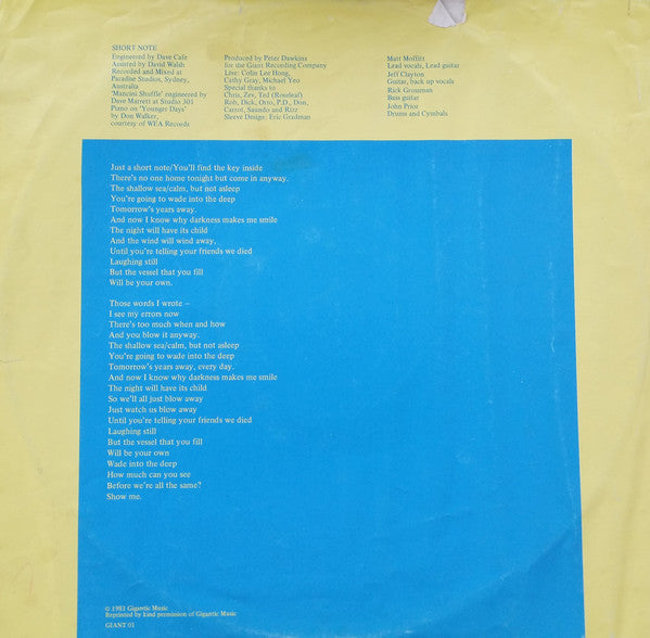 Matt Finish – Short Note LP vinyl record, image 3 of 6