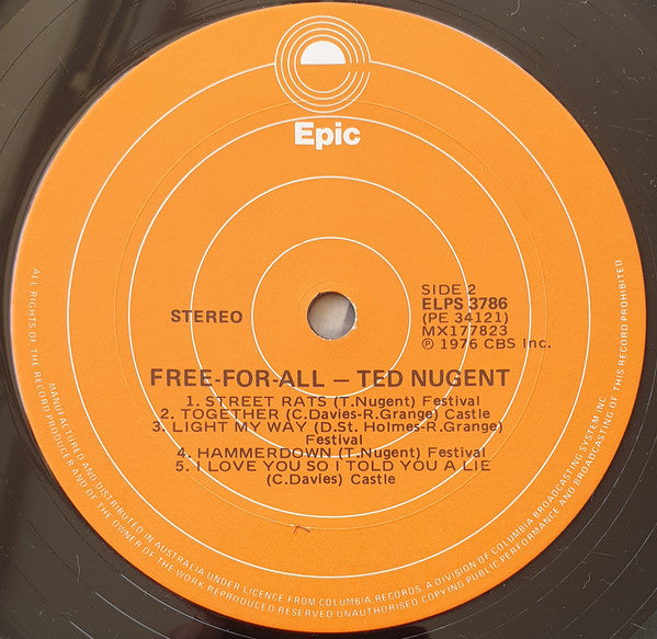 Ted Nugent – Free-For-All LP vinyl record, image 6 of 6