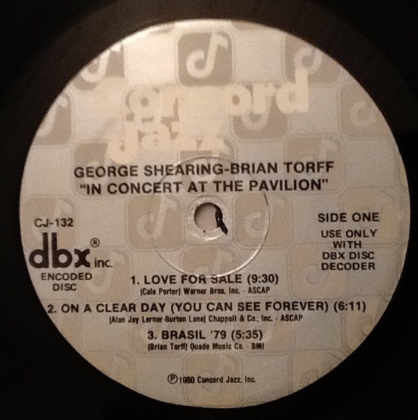 George Shearing, Brian Torff – On A Clear Day LP vinyl record, image 2 of 2