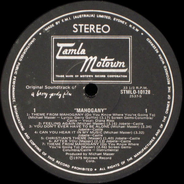 Michael Masser – The Original Soundtrack Of Mahogany LP vinyl record, image 3 of 4