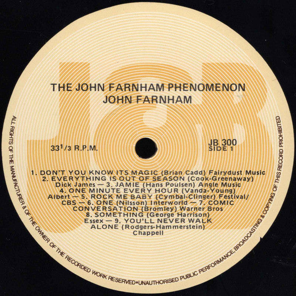 John Farnham – The John Farnham Phenomenon (18 Farnham Classics) LP vinyl record, image 3 of 4