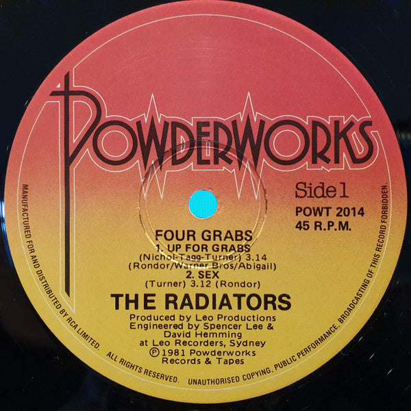 The Radiators – Four Grabs 12" vinyl record, image 2 of 2