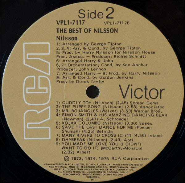 Harry Nilsson – The Best Of Nilsson LP vinyl record, image 4 of 4