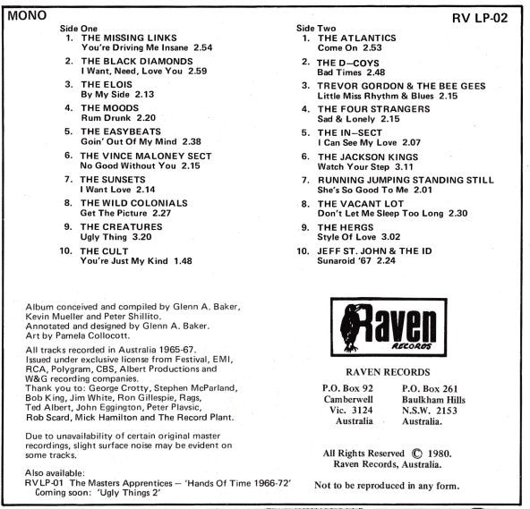 Various – Ugly Things (Australian Rock Archives Vol. 1) LP vinyl record, image 3 of 5