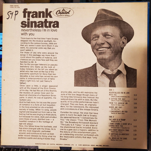 Frank Sinatra – Nevertheless I'm In Love With You LP vinyl record, image 2 of 4