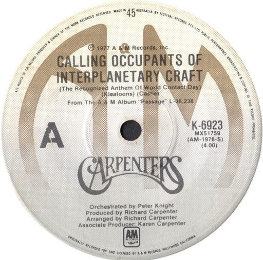 Carpenters – Calling Occupants Of Interplanetary Craft (The Recognized Anthem Of World Contact Day)