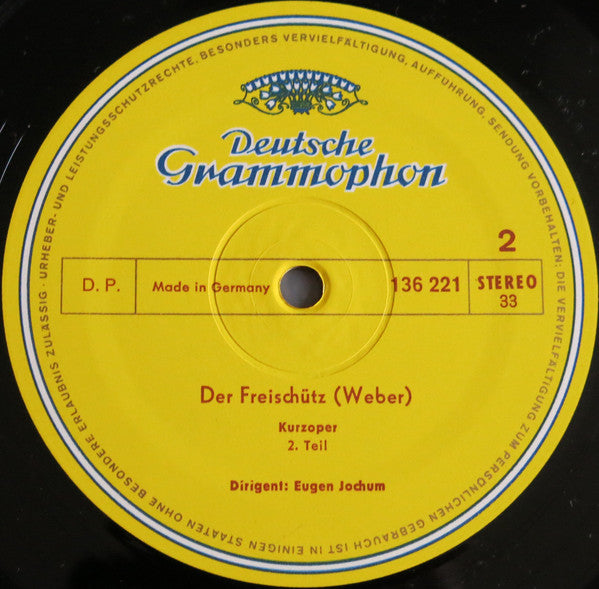 Carl Maria von Weber, Irmgard Seefried, Rita Streich, Kurt Böhme, Richard Holm, Eberhard Wächter, Eugen Jochum – Der Freischütz LP vinyl record, image 4 of 4