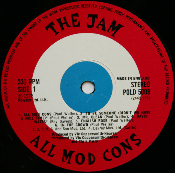 The Jam – All Mod Cons LP vinyl record, image 3 of 6