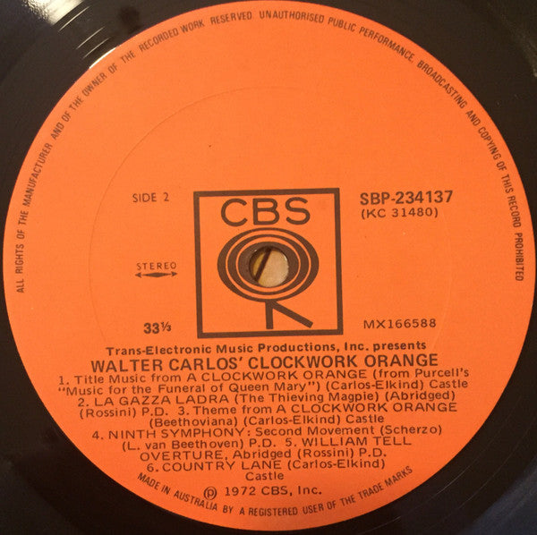 Walter Carlos – Walter Carlos' Clockwork Orange LP vinyl record, image 4 of 4