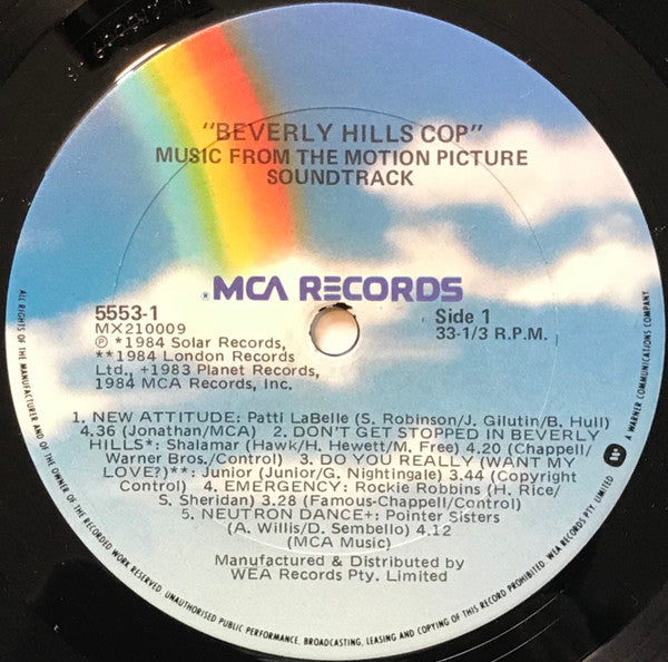 Various – Music From The Motion Picture Soundtrack - Beverly Hills Cop LP vinyl record, image 3 of 4