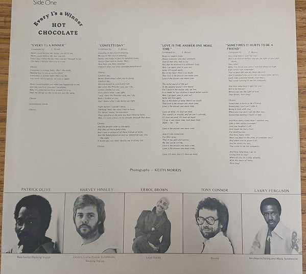 Hot Chocolate – Every 1's A Winner LP vinyl record, image 5 of 6