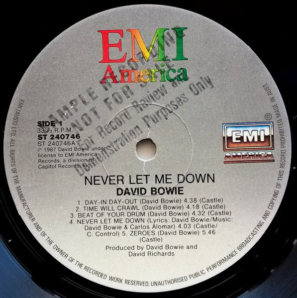 David Bowie – Never Let Me Down LP vinyl record, image 3 of 6