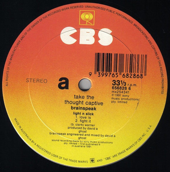 Brainspeak – Take The Thought Captive 12" vinyl record, image 3 of 4