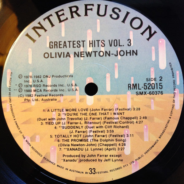 Olivia Newton-John – Olivia's Greatest Hits Vol. 3 LP vinyl record, image 5 of 7