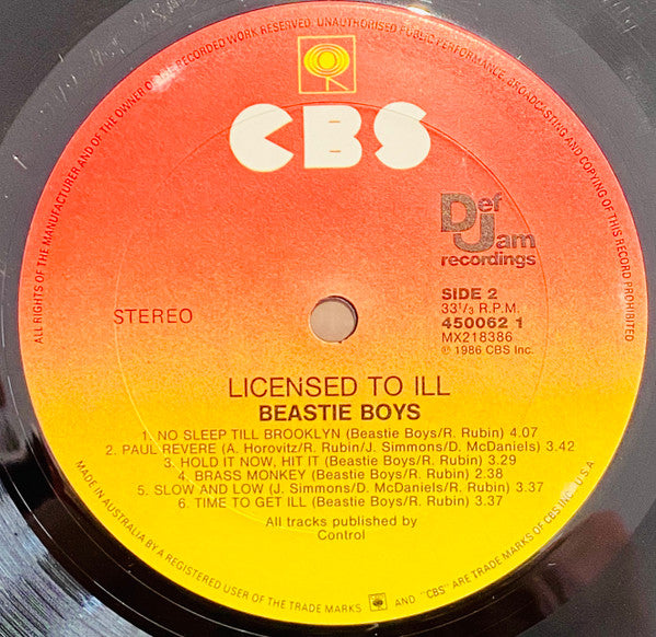 Beastie Boys – Licensed To Ill LP vinyl record, image 7 of 8