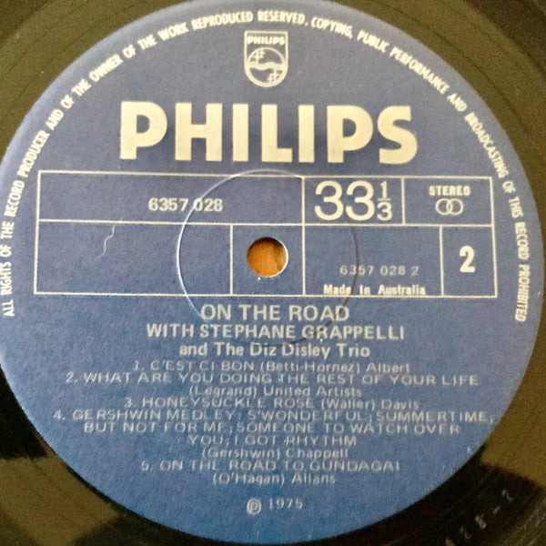 Stéphane Grappelli, Diz Disley Trio – On The Road LP vinyl record, image 4 of 4