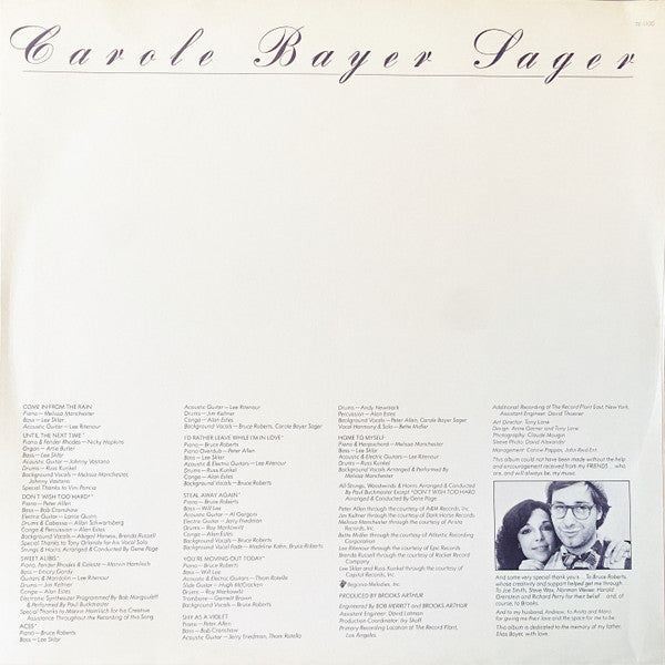 Carole Bayer Sager – Carole Bayer Sager LP vinyl record, image 3 of 8