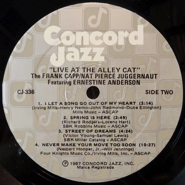 The Capp/Pierce Juggernaut, Ernestine Anderson – Live At The Alley Cat LP vinyl record, image 4 of 4